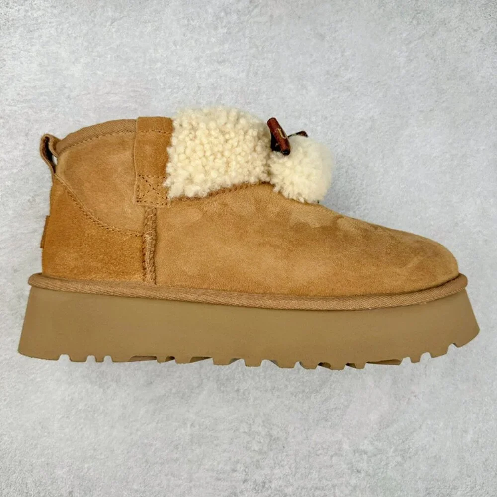 UGG Winter Flat Boots Brown - Picture 1 of 9